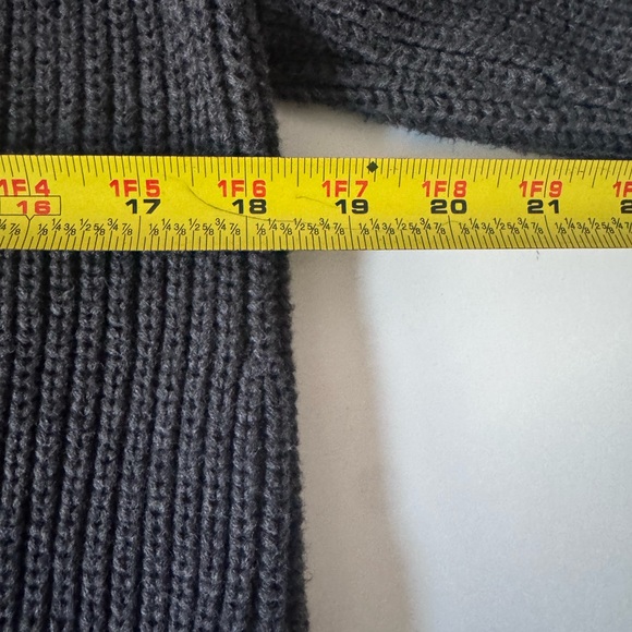 Quince Organic Cotton Gray Sweater Chunky Fisherman Crew Rib Ribbed Knit Size M - Picture 10 of 12